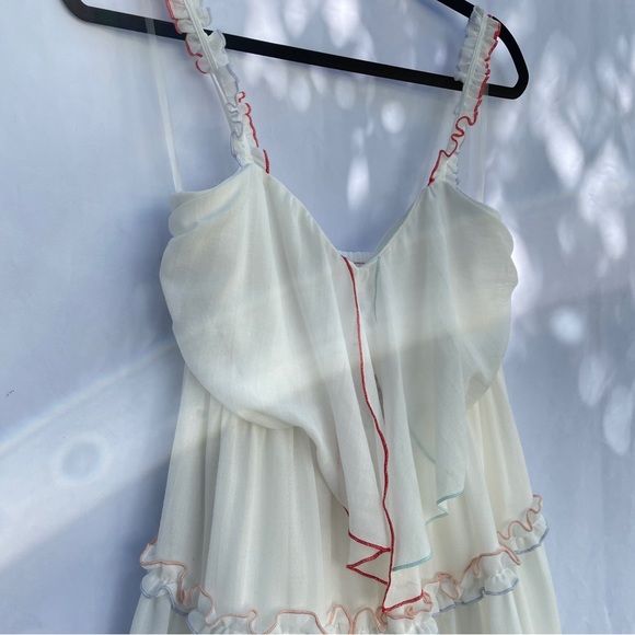 (New with Tags Red Carter Harper Tie-Front Ruffle Babydoll Dress (Medium) - Picture 5 of 9